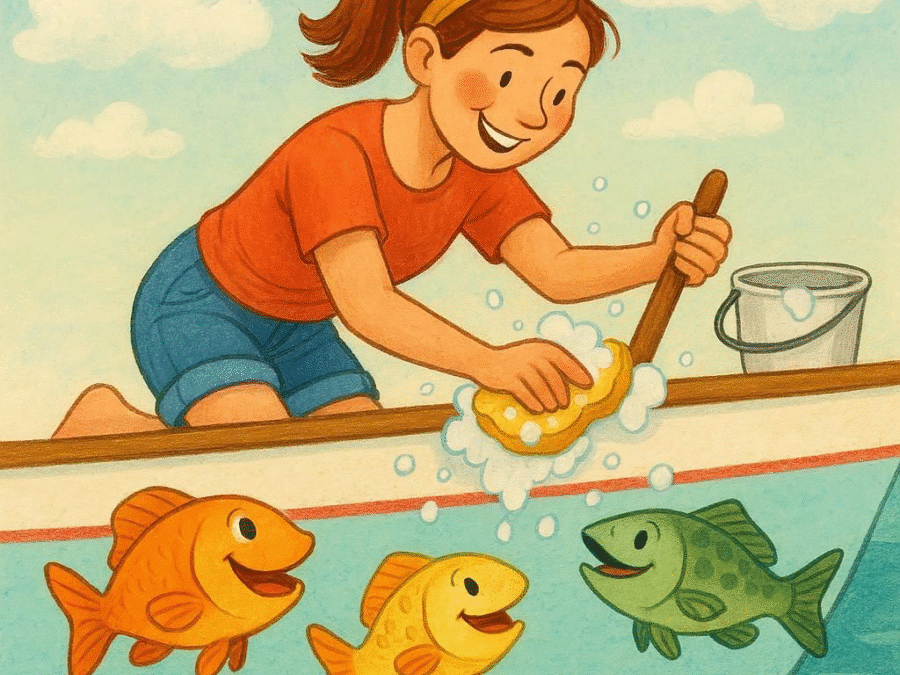 Cleaning with ecofriendly cleaners keeps fish happy.